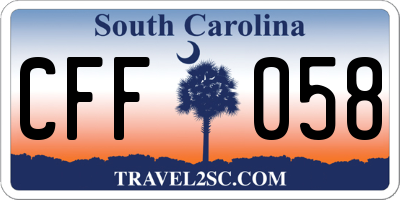 SC license plate CFF058