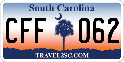SC license plate CFF062
