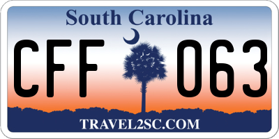 SC license plate CFF063