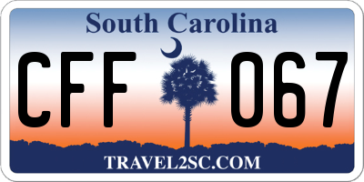 SC license plate CFF067