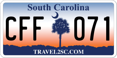 SC license plate CFF071