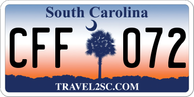 SC license plate CFF072