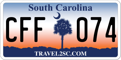 SC license plate CFF074