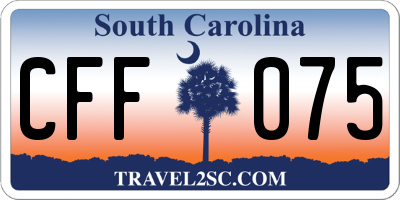 SC license plate CFF075