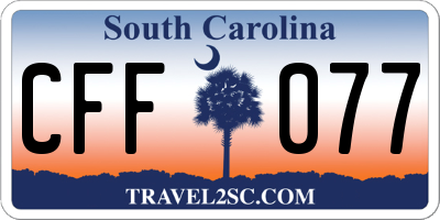 SC license plate CFF077