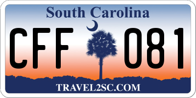 SC license plate CFF081