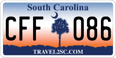 SC license plate CFF086