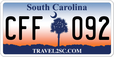 SC license plate CFF092
