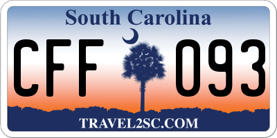 SC license plate CFF093