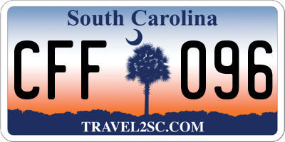 SC license plate CFF096