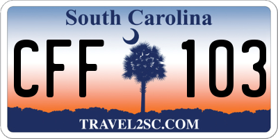 SC license plate CFF103