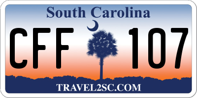SC license plate CFF107