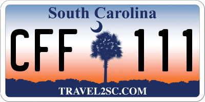 SC license plate CFF111