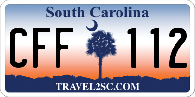 SC license plate CFF112