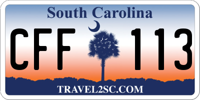 SC license plate CFF113