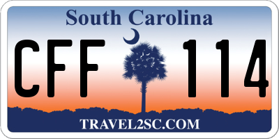 SC license plate CFF114