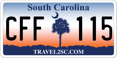 SC license plate CFF115