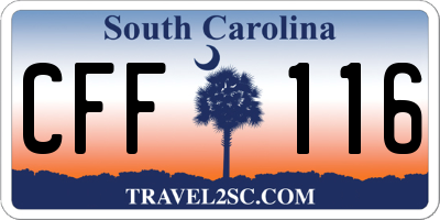 SC license plate CFF116