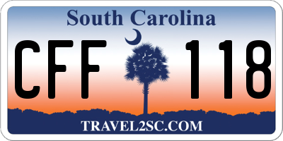SC license plate CFF118