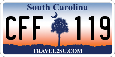SC license plate CFF119