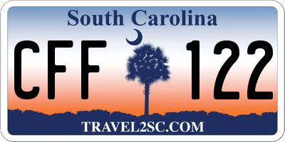 SC license plate CFF122