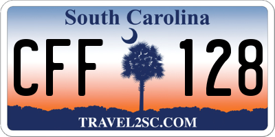 SC license plate CFF128