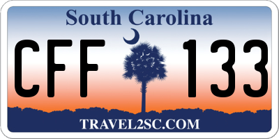 SC license plate CFF133
