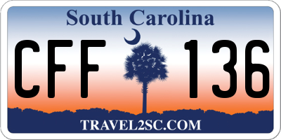 SC license plate CFF136