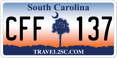 SC license plate CFF137