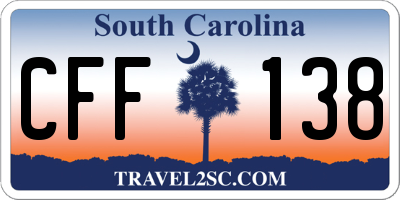 SC license plate CFF138