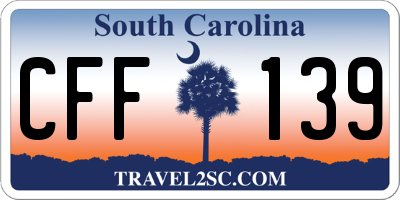 SC license plate CFF139