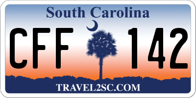 SC license plate CFF142