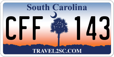 SC license plate CFF143