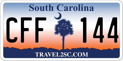 SC license plate CFF144