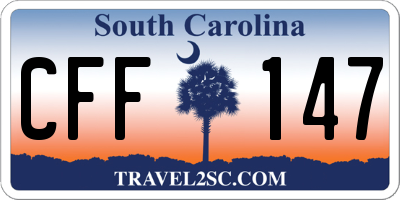 SC license plate CFF147