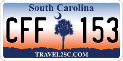 SC license plate CFF153