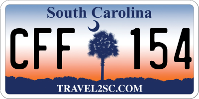SC license plate CFF154