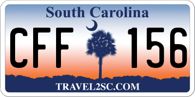 SC license plate CFF156