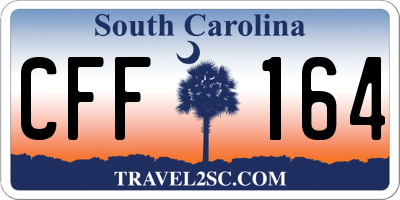 SC license plate CFF164