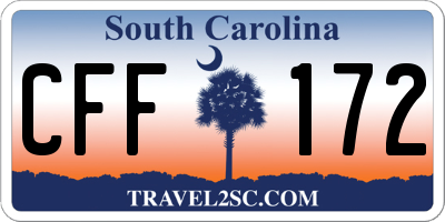 SC license plate CFF172