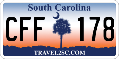 SC license plate CFF178