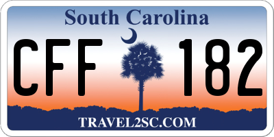 SC license plate CFF182