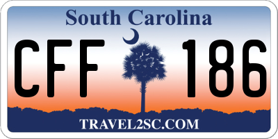 SC license plate CFF186