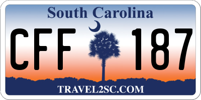 SC license plate CFF187
