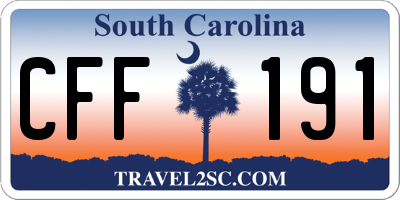 SC license plate CFF191