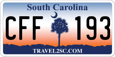 SC license plate CFF193