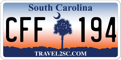SC license plate CFF194