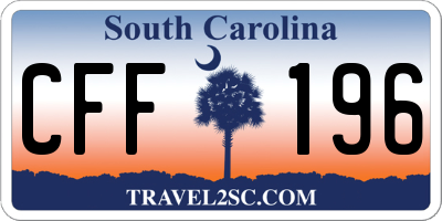 SC license plate CFF196
