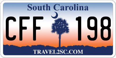 SC license plate CFF198