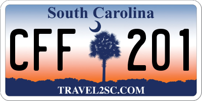 SC license plate CFF201